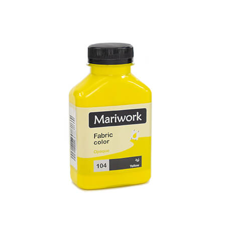 تصویر رنگ پارچه زرد ماری ورک Yellow mariwork color code 104_250ml Image