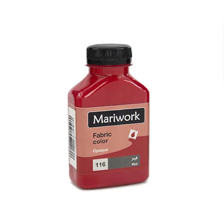 Red mariwork color code 116_250ml Image رنگ پارچه قرمز ماری ورک 250 میلیلیتر Red mariwork color code 116_250ml Image