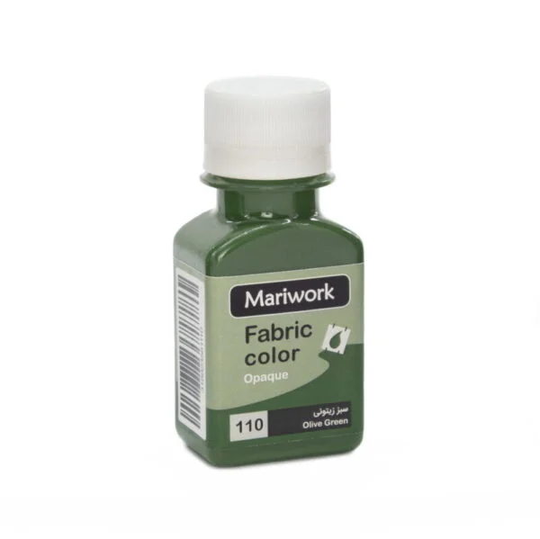 Olive Green mariwork color code 110_60ml Image تصویر رنگ پارچه سبز زیتونی ماری ورک Olive Green mariwork color code 110_60ml Image
