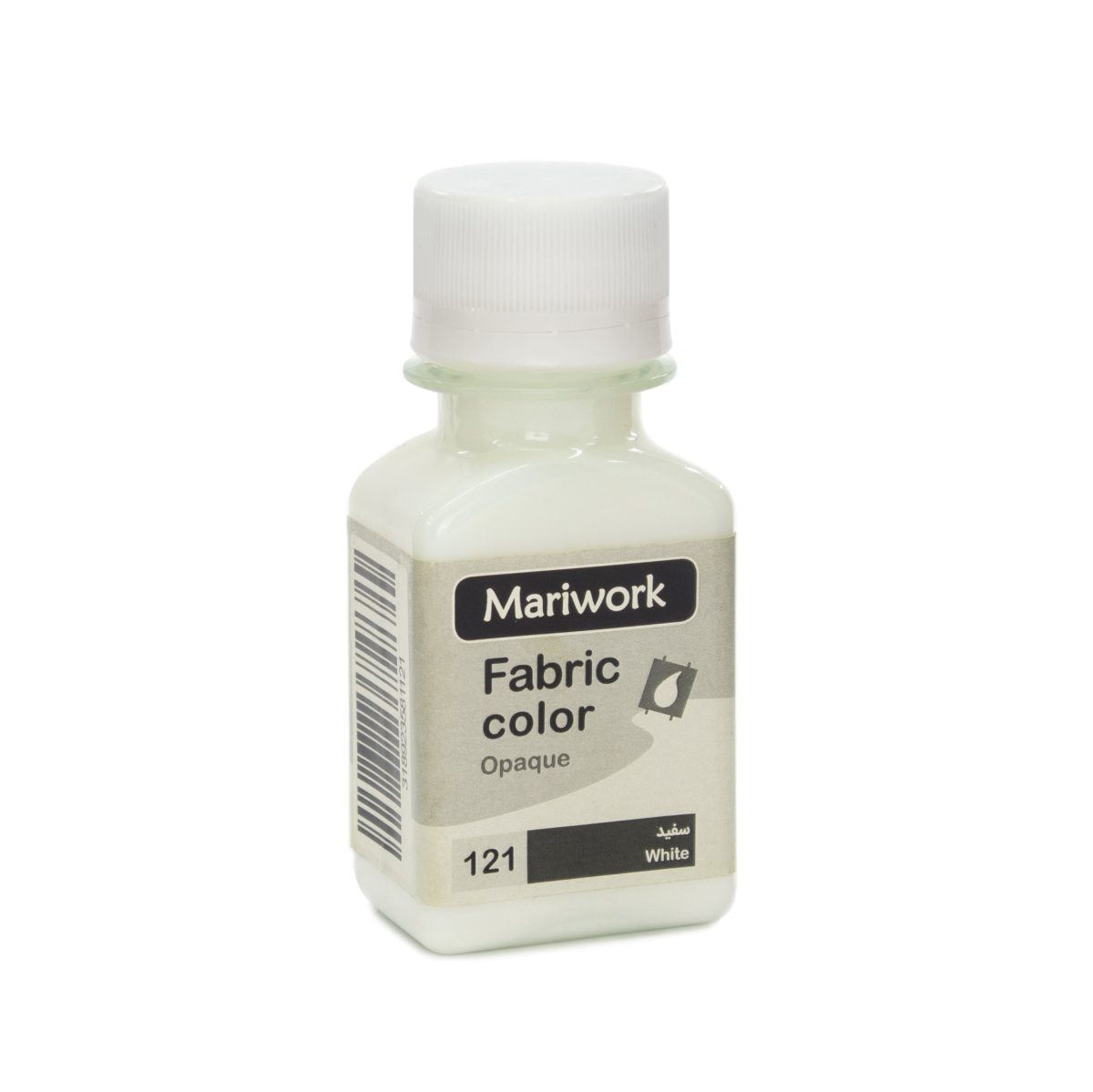 تصویر رنگ پارچه سفید ماری ورک White mariwork color code 121_60ml Image