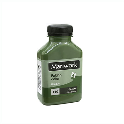 تصویر رنگ پارچه سبز زیتونی ماری ورک Olive Green mariwork color code 110_250ml Image