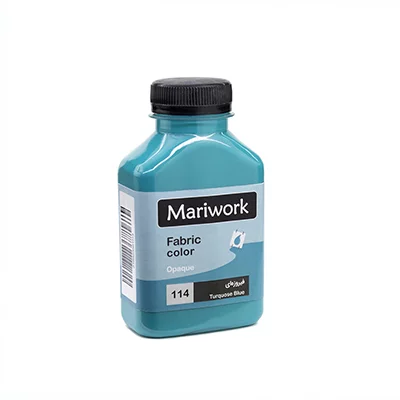 تصویر رنگ پارچه فیروزه ای ماری ورک turquoseblue mariwork color code 114_250ml Image