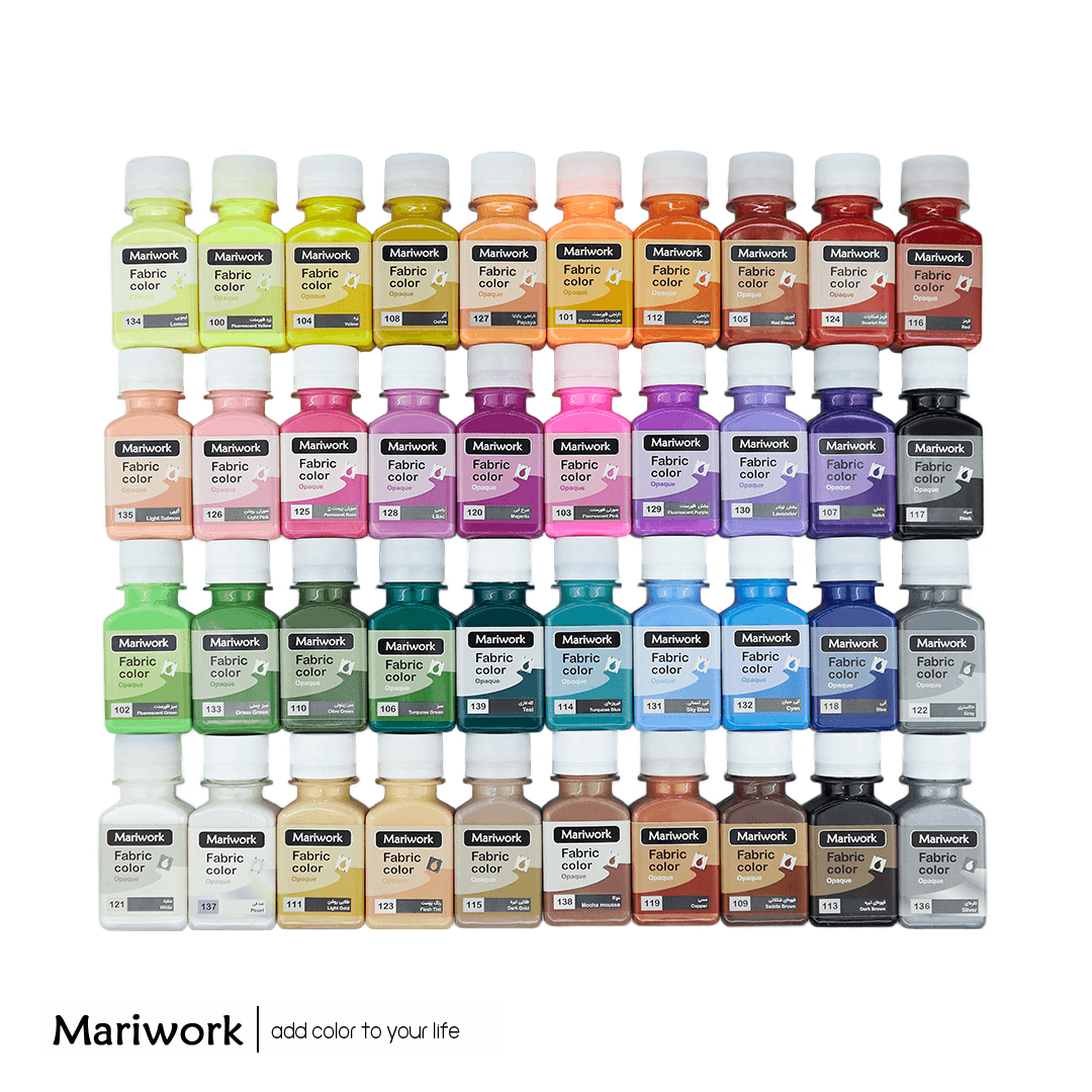 mariwork 40 ست 40 رنگ رنگهای پارچه ماریورک - تصویر 1