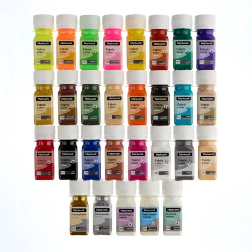 Set 30 colors And Additives 30ml ست 30 عددی رنگ های پارچه و افزودنی های 30 میل | شامل 24 رنگ و 6 افزودنی